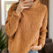 Fuzzy Turtleneck Long Sleeve Sweatshirt