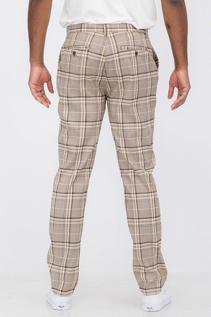 Weiv Mens Plaid Trouser Pants