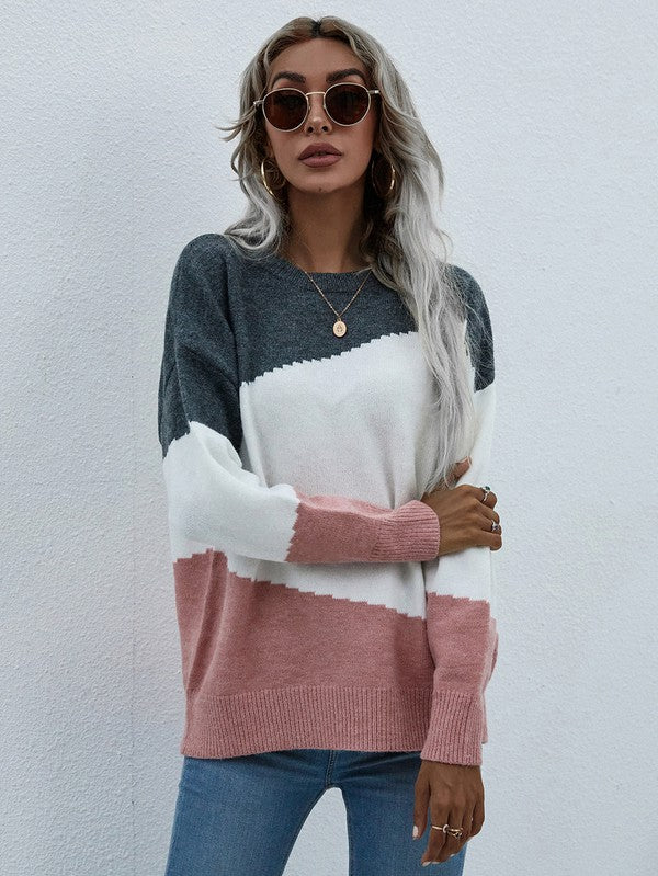 Women's Long Sleeve Round Neck Sweater