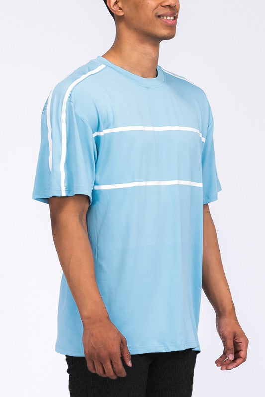 ROUND NECK TAPE STRIPE TSHIRT