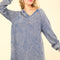 VERY J Mineral Washed Oversized A-Line Mini Dress