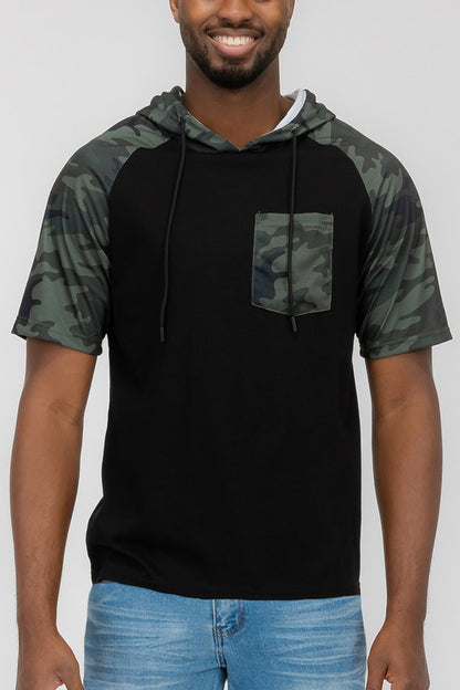 SHORT SLEEVE CAMO COLOR BLOCK