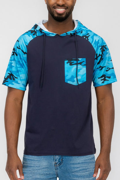 SHORT SLEEVE CAMO COLOR BLOCK